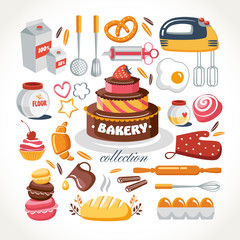 cooking bakery objects collection food design master concept desert
