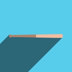 Flat icons with shadow of baseball bat