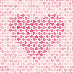 Abstract pattern with hearts on light background