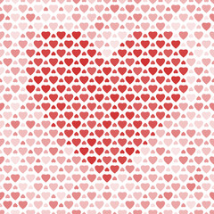 Seamless pattern with hearts on light background