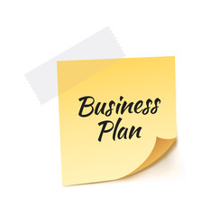Business Plan Stick Note Vector Illustration