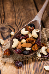 Trail Mix on wooden background