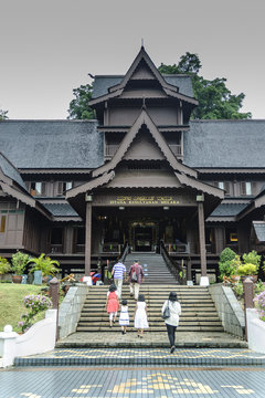 reconstruction of the ancient palace of wood of the sultan in Melaca, Malaysia