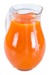 Fresh made Carrot Juice isolated on white