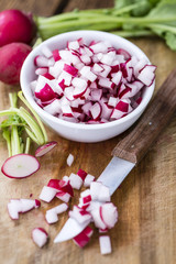 Diced Radishes