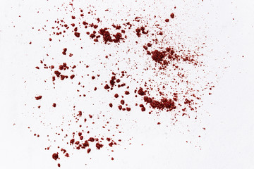 Copper Color Powder  on white paper background.