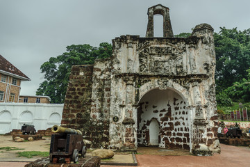 ruins of the first Portuguese fortress in Melaca, Malaysia