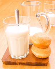 breakfast; pastries filled with cream chocolate and milk