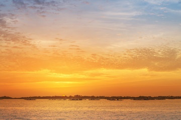 Obraz premium Sunset over Arousa Island