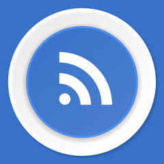 rss blue flat design modern web icon