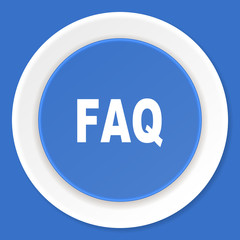 faq blue flat design modern web icon