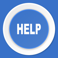help blue flat design modern web icon