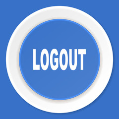 logout blue flat design modern web icon