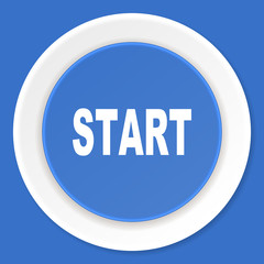 start blue flat design modern web icon