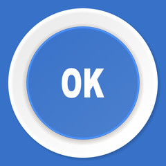 ok blue flat design modern web icon