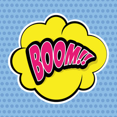 Retro message design, pop art style, vibrant colors