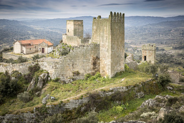 Fototapeta na wymiar ancient fortress and castle in Marialva historic village, Guarda, Portugal