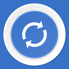 reload blue flat design modern web icon