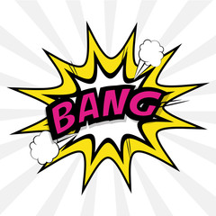 Retro message design, pop art style, vibrant colors