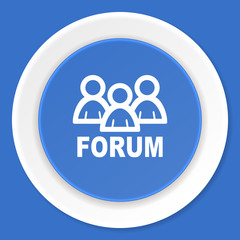 forum blue flat design modern web icon