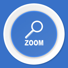 zoom blue flat design modern web icon