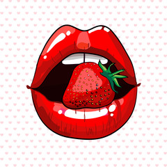 Fototapeta premium strawberry lips