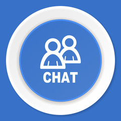 chat blue flat design modern web icon