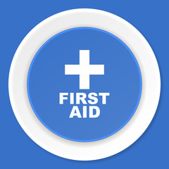 first aid blue flat design modern web icon