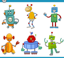 cartoon robot characters set