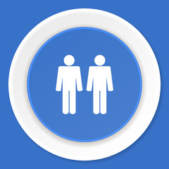 couple blue flat design modern web icon