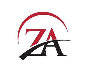 ZA red letter logo swoosh - obrazy, fototapety, plakaty