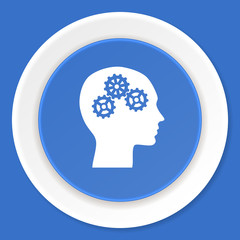 head blue flat design modern web icon