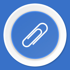 paperclip blue flat design modern web icon