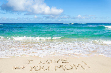 Fototapeta na wymiar Mothers day on the beach background