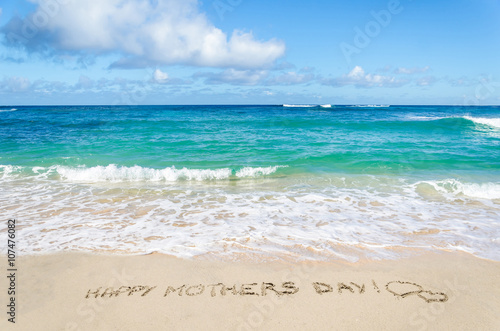 Mothers day on the beach background