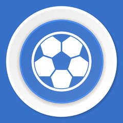 Fototapeta premium soccer blue flat design modern web icon