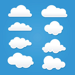 Collection of Clouds in Different Shape And Sizes - obrazy, fototapety, plakaty