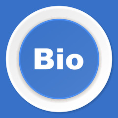 bio blue flat design modern web icon