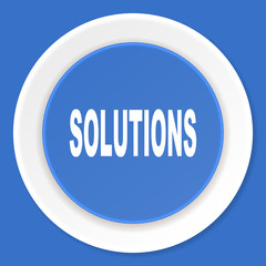 solutions blue flat design modern web icon