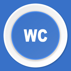 toilet blue flat design modern web icon