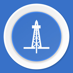 drilling blue flat design modern web icon