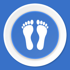 foot blue flat design modern web icon