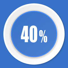 40 percent blue flat design modern web icon