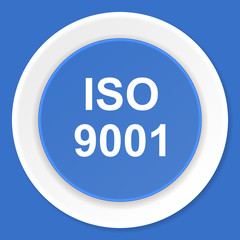 iso 9001 blue flat design modern web icon