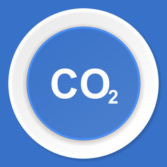 Fototapeta premium carbon dioxide blue flat design modern web icon