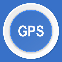 gps blue flat design modern web icon