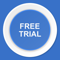 free trial blue flat design modern web icon