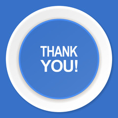 thank you blue flat design modern web icon
