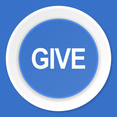 give blue flat design modern web icon