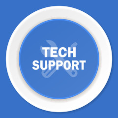 technical support blue flat design modern web icon